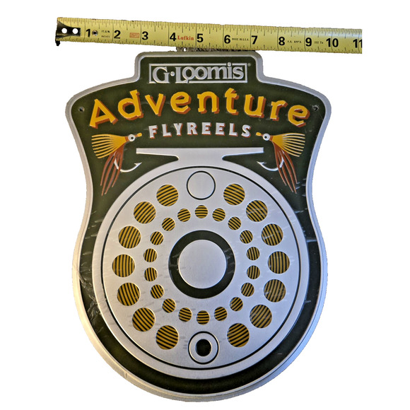G Loomis Adventure Flyreels Metal Collectable Sign New in Plastic - Picture 2 of 2